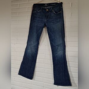 7 For All Mankind Blue Flare Wide Leg Jeans
